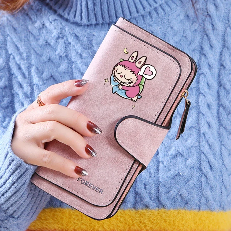 

Labubu High Quality Women Wallets Long ID Card Holder Large Capacity Zipper Coin Purse Kawaii Lady Clutch Bag Birthday Gifts