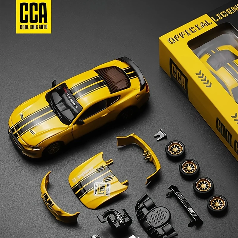 CCA a box of 1:42 Ford Mustang GT yellow can be modified alloy model toy racing car ornaments collection gift