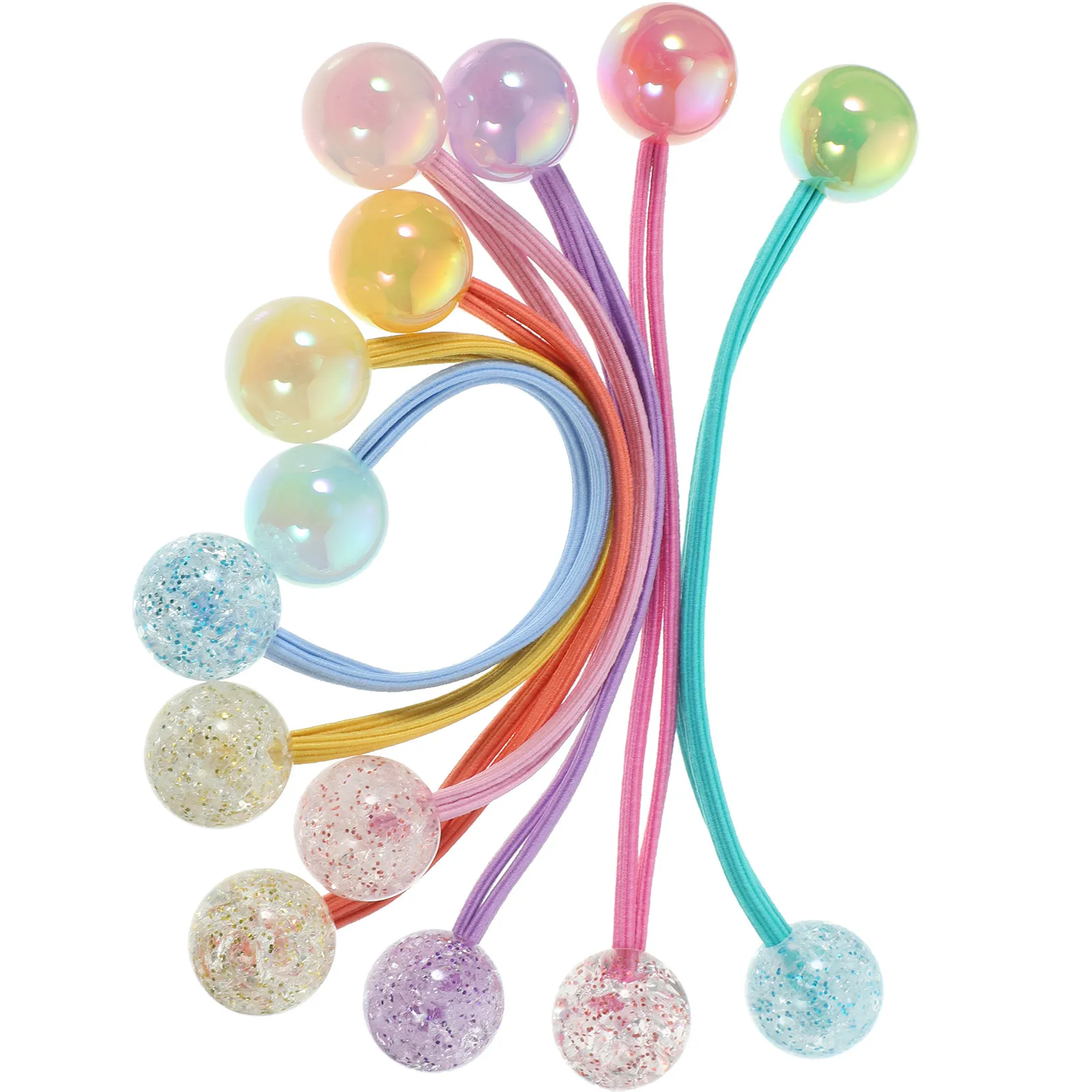 

14Pcs Double Ball Hair Rope for Elastic Ponytail Holder Stylish Decorative Hair Tie for Little Daily Wear Party