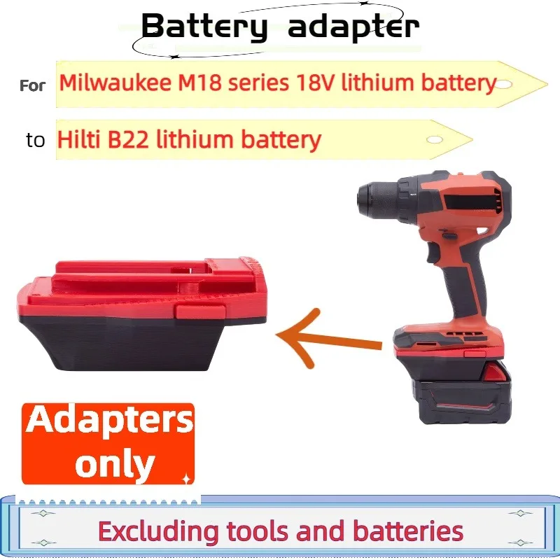 

For Milwaukee M18 Series 18V Lithium Battery Conversion To Hilti B22 Lithium Battery Electric Drill Adapter (Only Adapter)