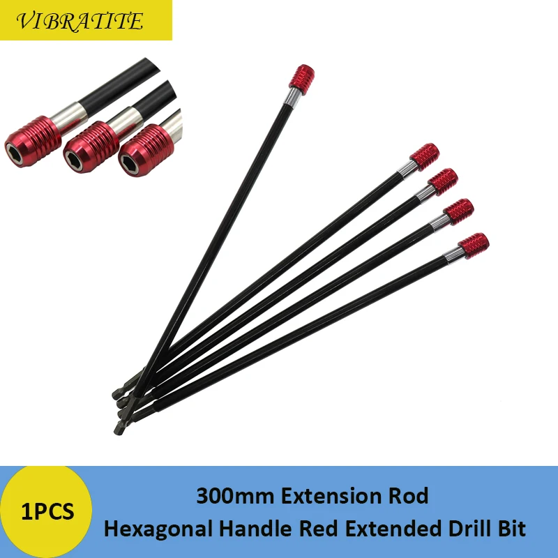 1pcs 300mm Hexagonal Handle Extended Quick Release Self-locking Extension Rod Extension Rod Screwdriver Extension Rod Tool Red