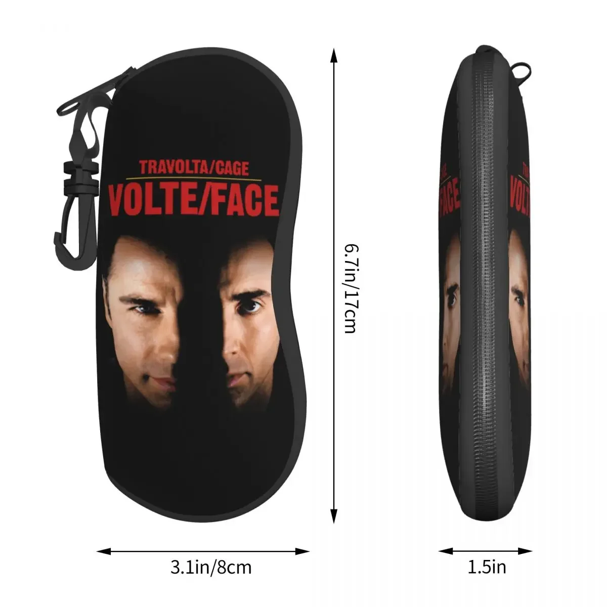 Nicolas Cage John Travolta Face 5 Glasses Case Funny Vintage Eyeglasses Bag Novelty Key case