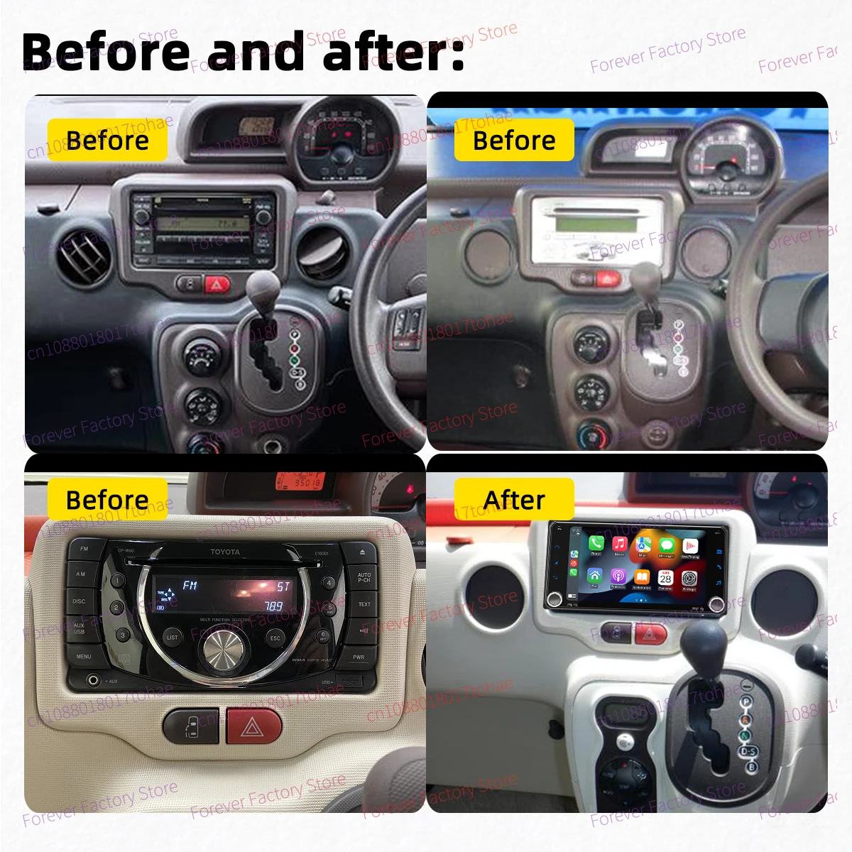 For Toyota Porte Spade 2012-2020 Carplay Autoradio 2 Din Android Radio 7