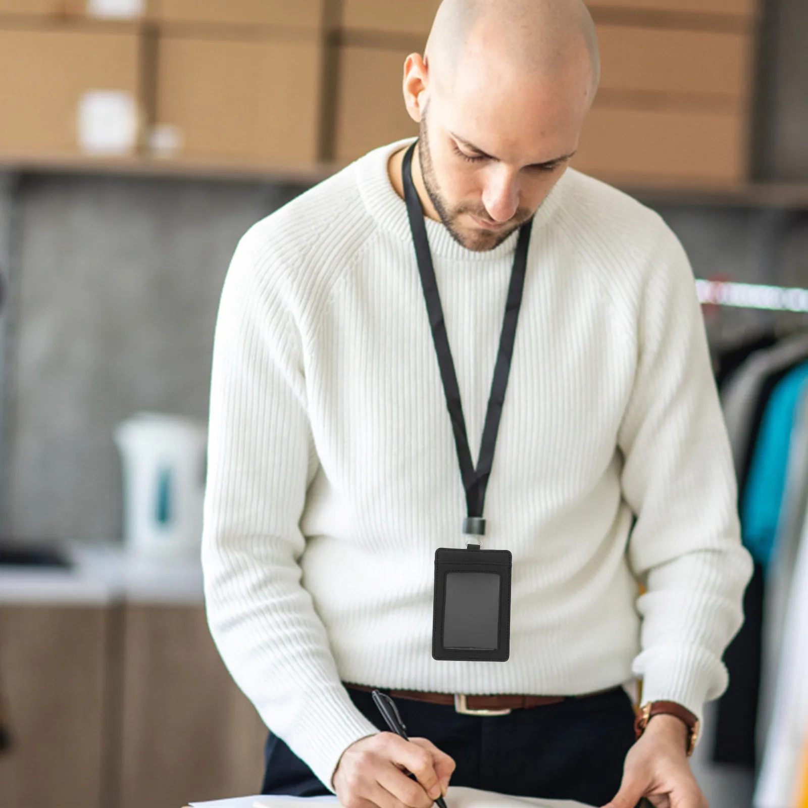 

2pcs Chest Id Badge Holder Pu Reusable Card Sleeve For Office Teachers Nurses Multi-Functional Vertical Id Case Holder