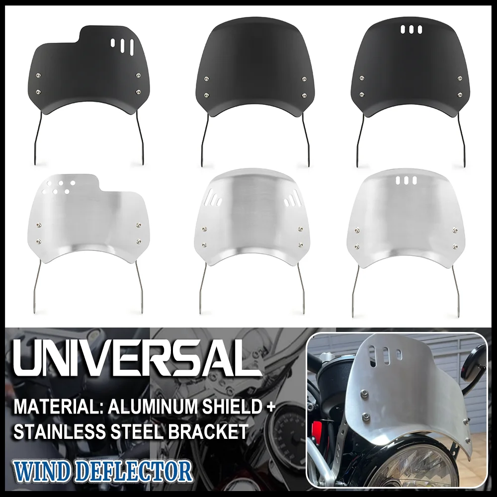 

Universal Motorcycle Windshield Windscreen Wind Deflector Round Headlight For Husqvarna For Yamaha XSR For Royal Enfield Triumph