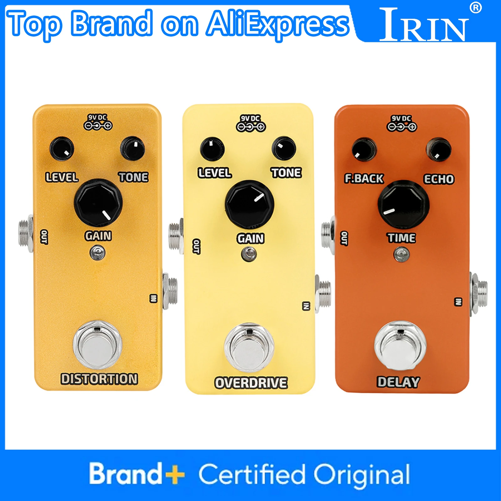 

IRIN педаль эффектов для гитары Overdrive Distortion Delay педаль эффектов электрогитара мини-металлическая педаль Запчасти и аксессуары для гитары