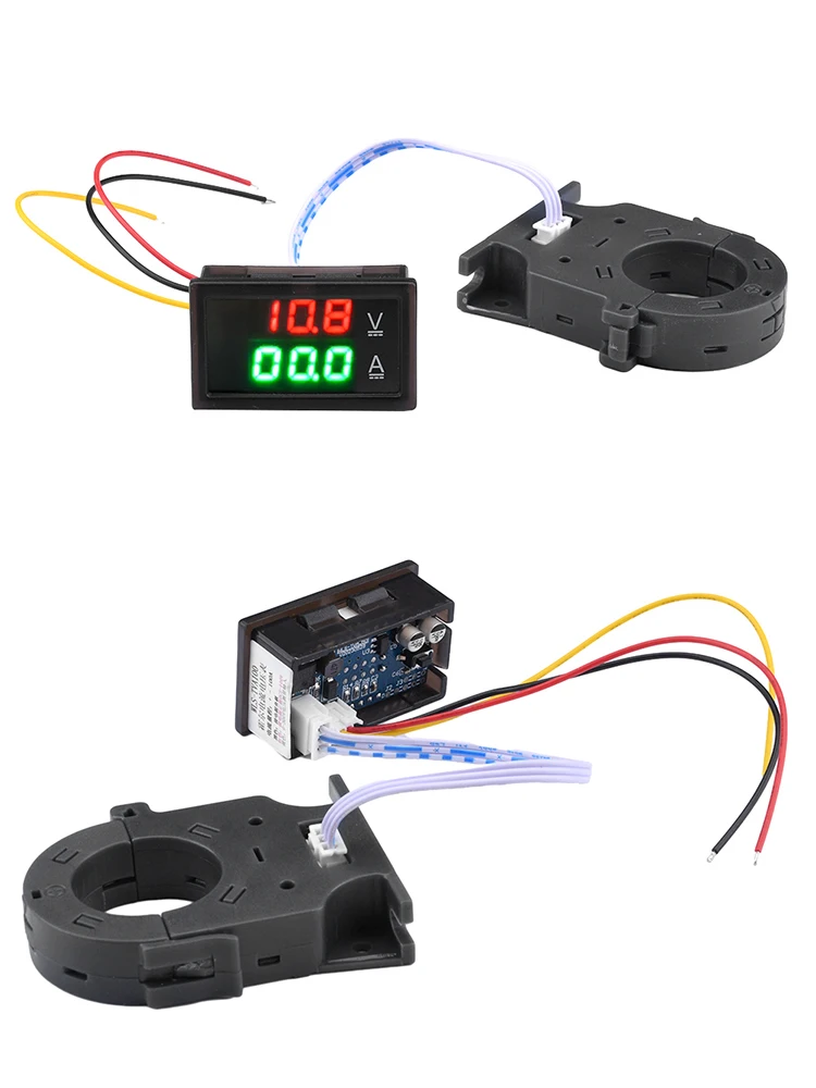 Hall Ammeter Voltmeter Hall sensor DC 0-300V ± 50A 100A 200A 400A Battery Monitor LED Digital Current Voltage meter DC 5~100V