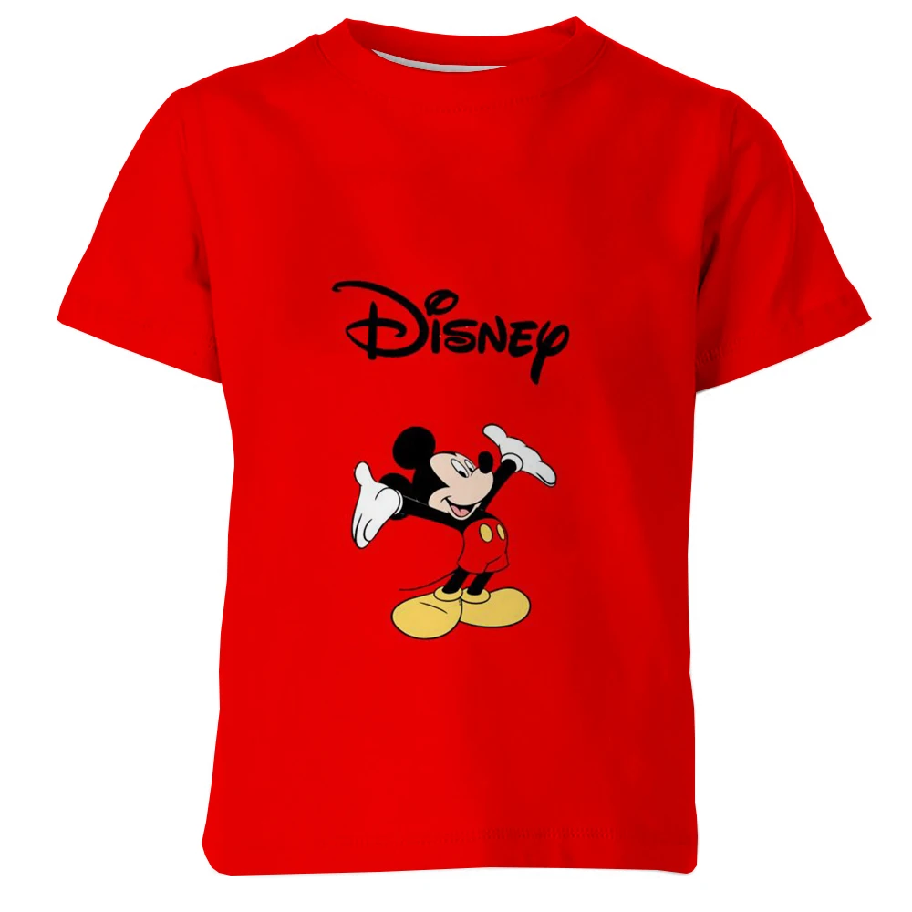 Summer Children Mickey Mouse T-Shirts Girls 3D Cartoon printing T Shirts Boys Disney Series Kids Fashion Leisure Tops Clothing