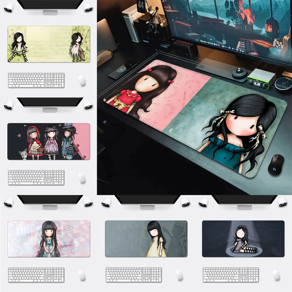 Pc Anime Santoro Gorjuss Mousepad HD Printing Computer Gamers Locking Edge Non-slip Mouse Pad XXL90x40cm Keyboard PC Desk Pad