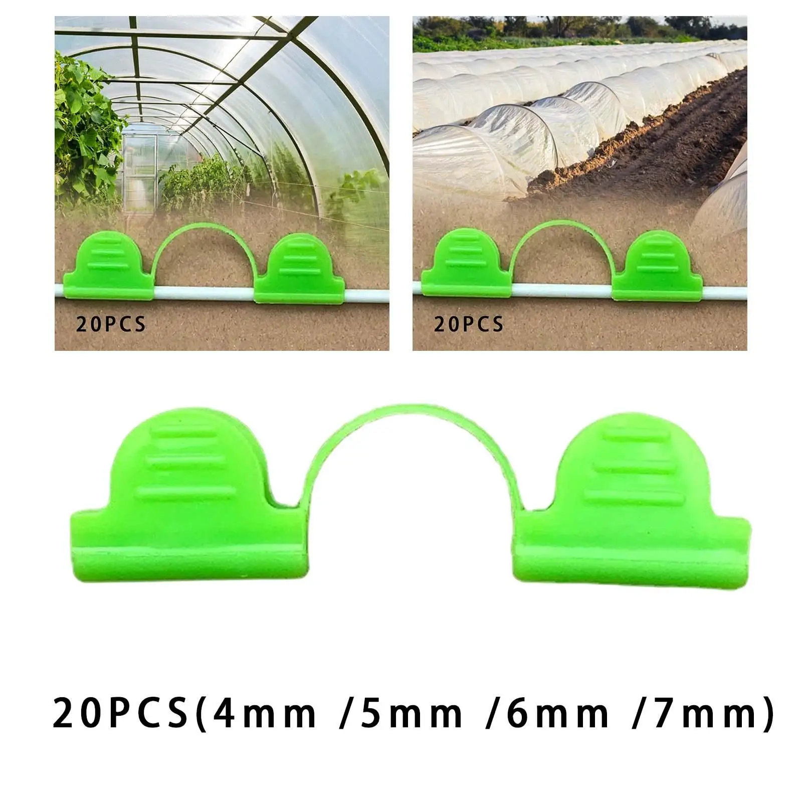 Abrazaderas de película para invernadero de 20 piezas, abrazaderas de tubo con Clip para película de invernadero de jardín para agricultura