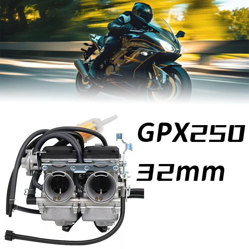 

Carburetor 2PD33JK for Kawasaki Ninja 250R EX250 1988-2007 ZZR250 GPX250 GPX400 Twin Cylinder Motorcycle Engine Replacement Carb