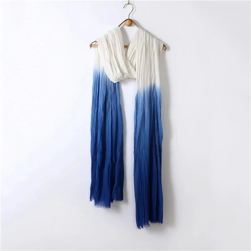 120*260 سنتيمتر سوبر كبير القطن البوهيمي وشاح شال أومبير اللون النساء شرابة Vintage كبير القطن التفاف التعادل صبغ التدرج وشاح طويل