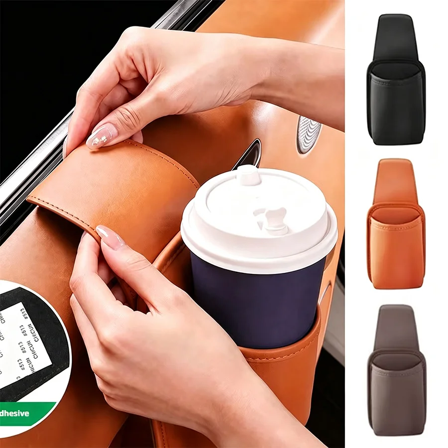 Car Door Cup Holder Storage Bag Universal Paste Design Hanging Drink Rack Organizer Box Waterproof Car Door Cup Pocket