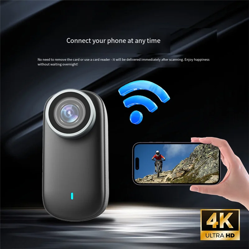 B24B Mini Wifi 4K كاميرا الإبهام الرياضة في الهواء الطلق مراقبة الحيوانات الأليفة عدسة واسعة الزاوية للدراجات النارية-خوذة لكلب القط #5