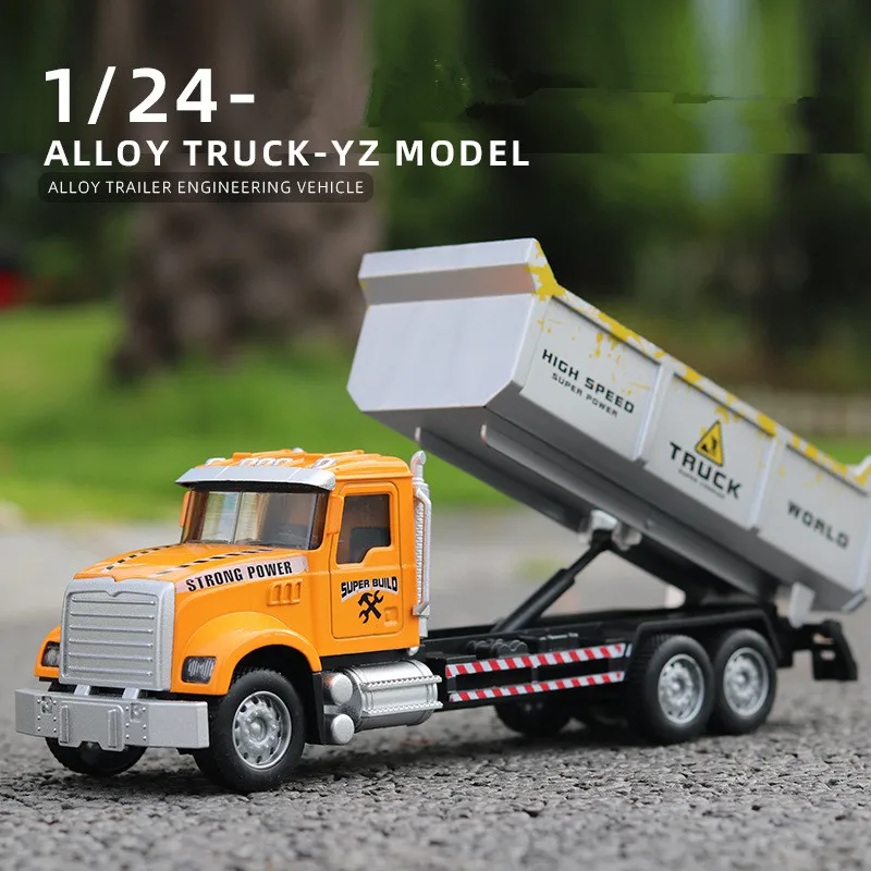 

1:24 модель инженерного транспортного средства из сплава, игрушки пожарно-спасательные машины, контейнерные грузовики, оптовая продажа