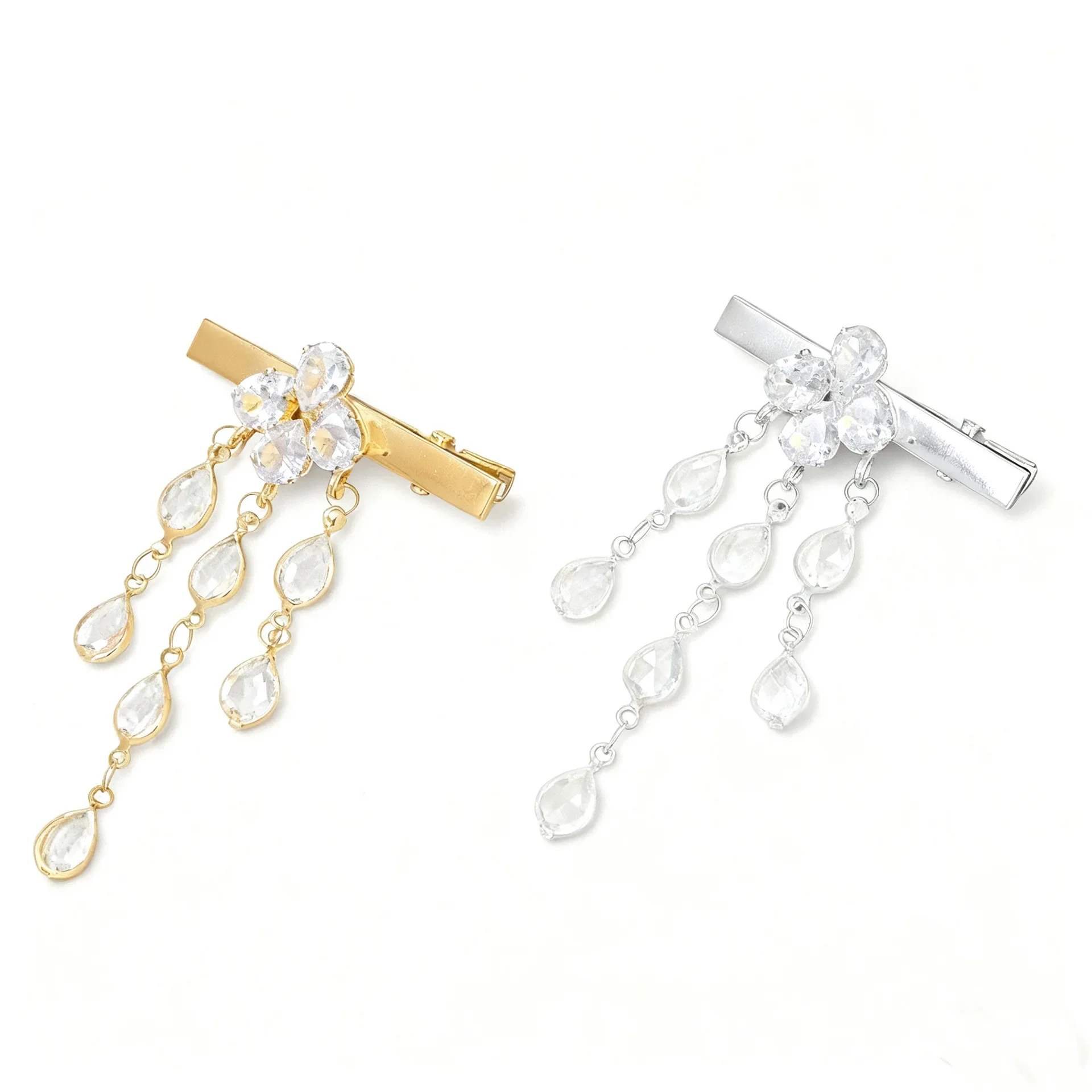 Forcina per capelli con frange a goccia d'acqua tempestata di diamanti Accessori per forcine di lusso personalizzati con strass da donna