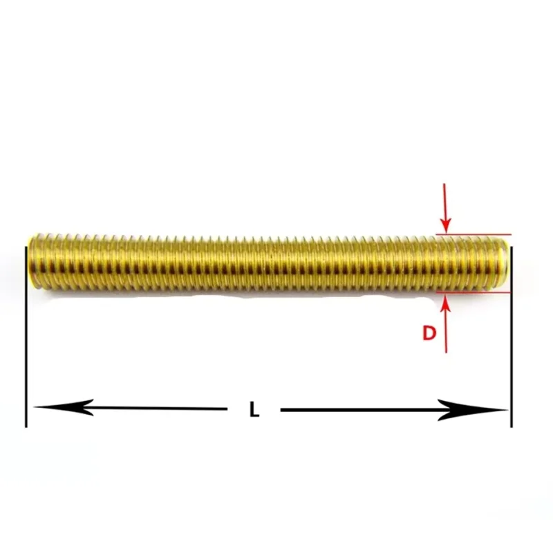 M2 M2.5 M3 M4 M5 M6 M8 M10 M12 M14 M16 M18 M20 Brass Thread Rod Brass Tooth Bar Screw Rod Full Thread Screw