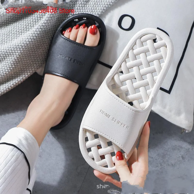 Zapatillas de baño antideslizantes de estilo japonés para hombres y mujeres, zapatos de secado rápido con fugas, geométricos, para interiores y hoteles