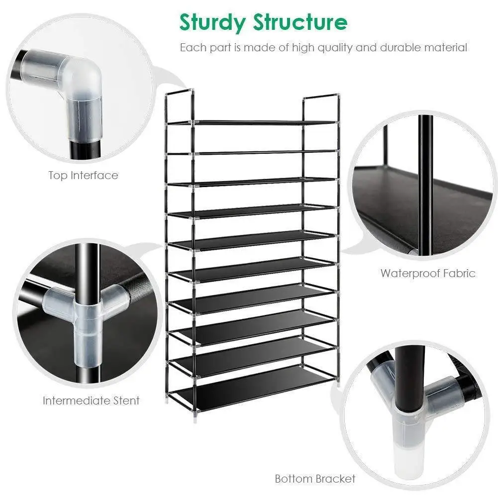 New 5/10 Tier Layer Storage Organizer Cabinet Shelf Space Saving Shoe Tower Rack