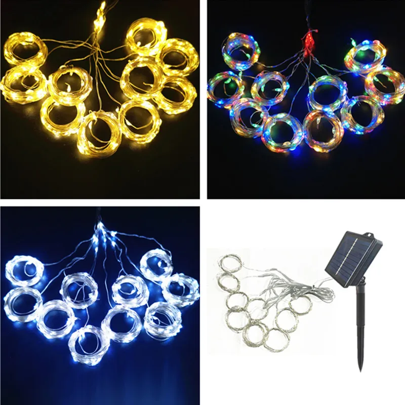 Garden Decor Party Fairy Lights Outdoor LED Solar Curtain Lights String 3/6M Christmas Wedding Garland Pavilion Yard Decoration