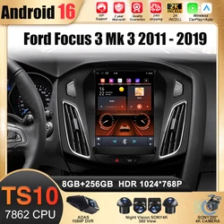 9.7 Android 16 For Ford Focus 3 Mk 3 2011 2012 - 2019 Car Radio Multimedia Video Player 8 Core GPS Navigation 5G wifi QLED 2din