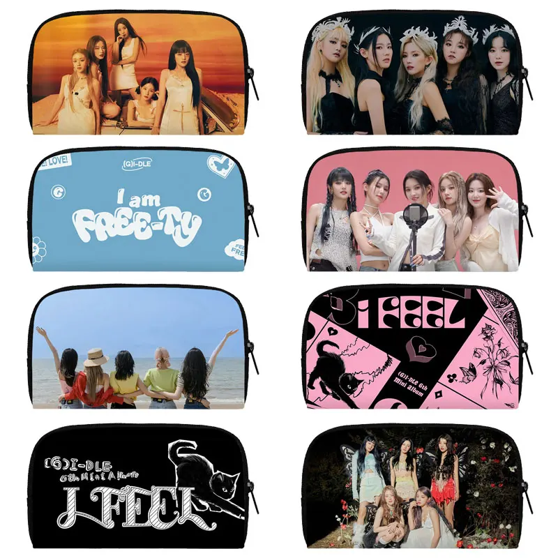 Kpop (G)I-DLE Print Wallet Queencard Purse Aublum I Feel Key Card Holder Soyeon/YUQI/Shuhua Minne Miyeon Money Bag Long Wallets