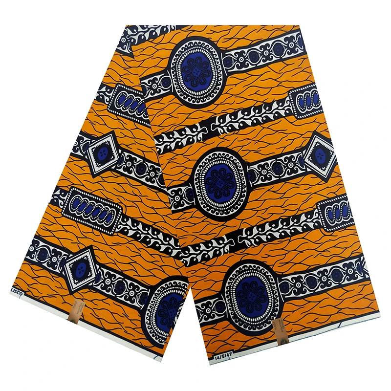 2024 New Design African Batik Printed Fabric 100% Cotton Top Quality Hollandais Dutch Wax Cloth 6Yards For Party Dress Loincloth