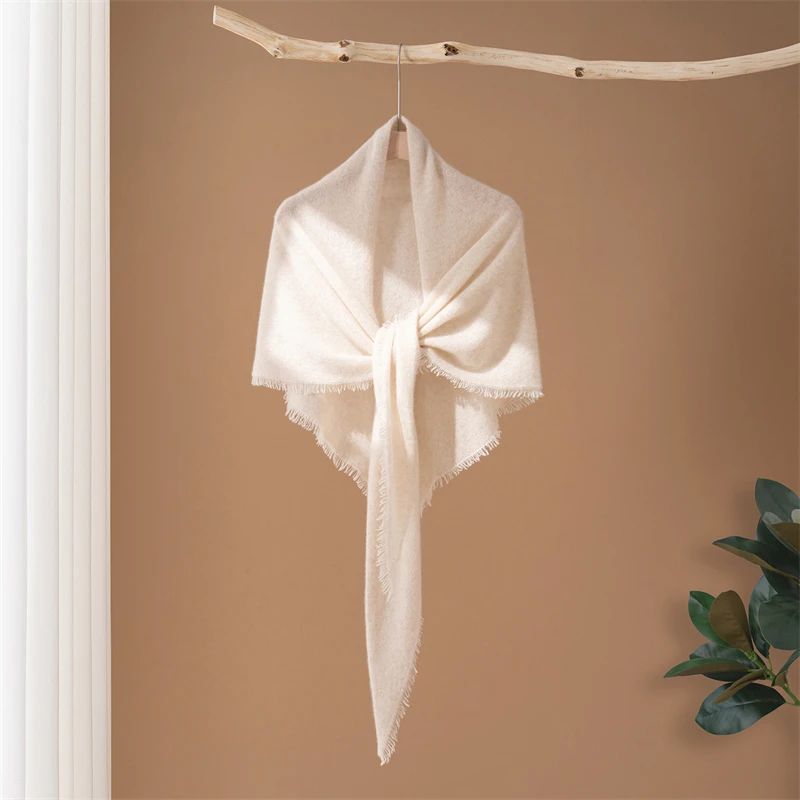 Ciepły, modny szal trójkątny z frędzlami, 100% wysokiej jakości kaszmir, nowość na jesień/zimę, zapewnia ciepło i chroni przed zimnem, do użytku na zewnątrz.