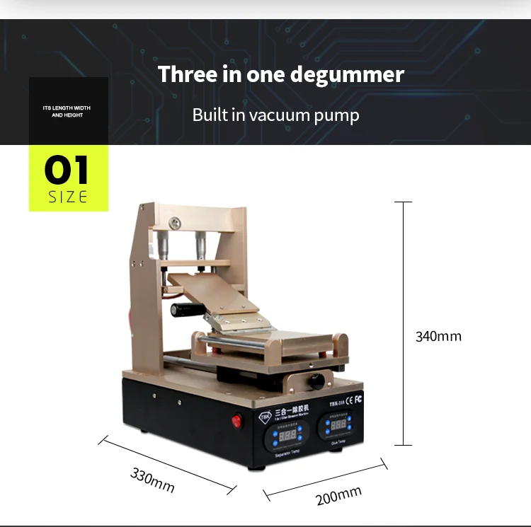 Tbk 318 3 in-1 Trenn bildschirm für Mobiltelefon Oca-Kleber entfernen Polarisator Telefon Reparatur werkzeug Bildschirm Reparatur maschine