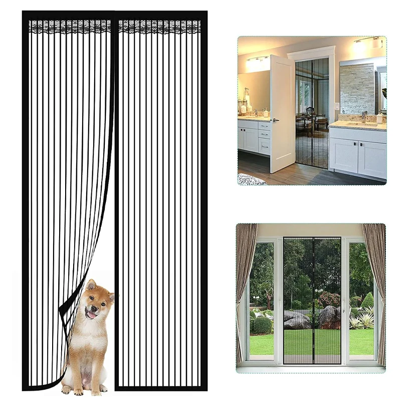 100x210CM Magnetic Door Curtain Net Door Anti Mosquito Insect Fly Bug Curtains Automatic Closing Door Screen Kitchen Curtain