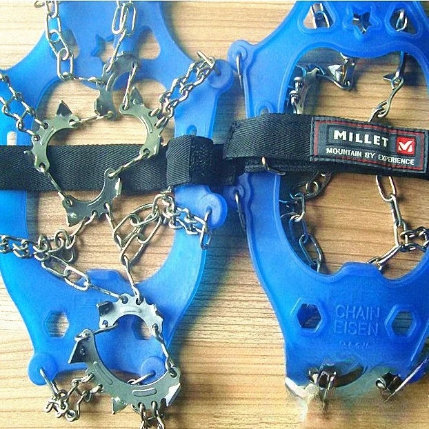 18 الأسنان تسلق الأشرطة للشتاء في الهواء الطلق المشي الجليد الصيد أحذية الثلوج عدم الانزلاق الأحذية المنغنيز الصلب أغطية الحذاء #1