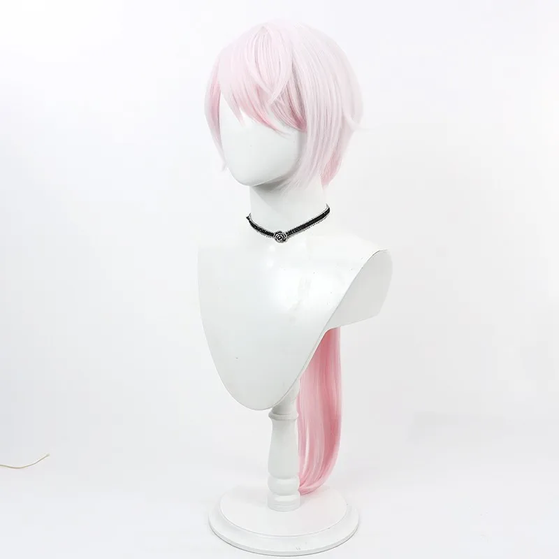 ニージャンジ Vtuber ジェンダーベンド し이나ゆいか 男性版 コスプレウィッグ、ピンクグラデーション