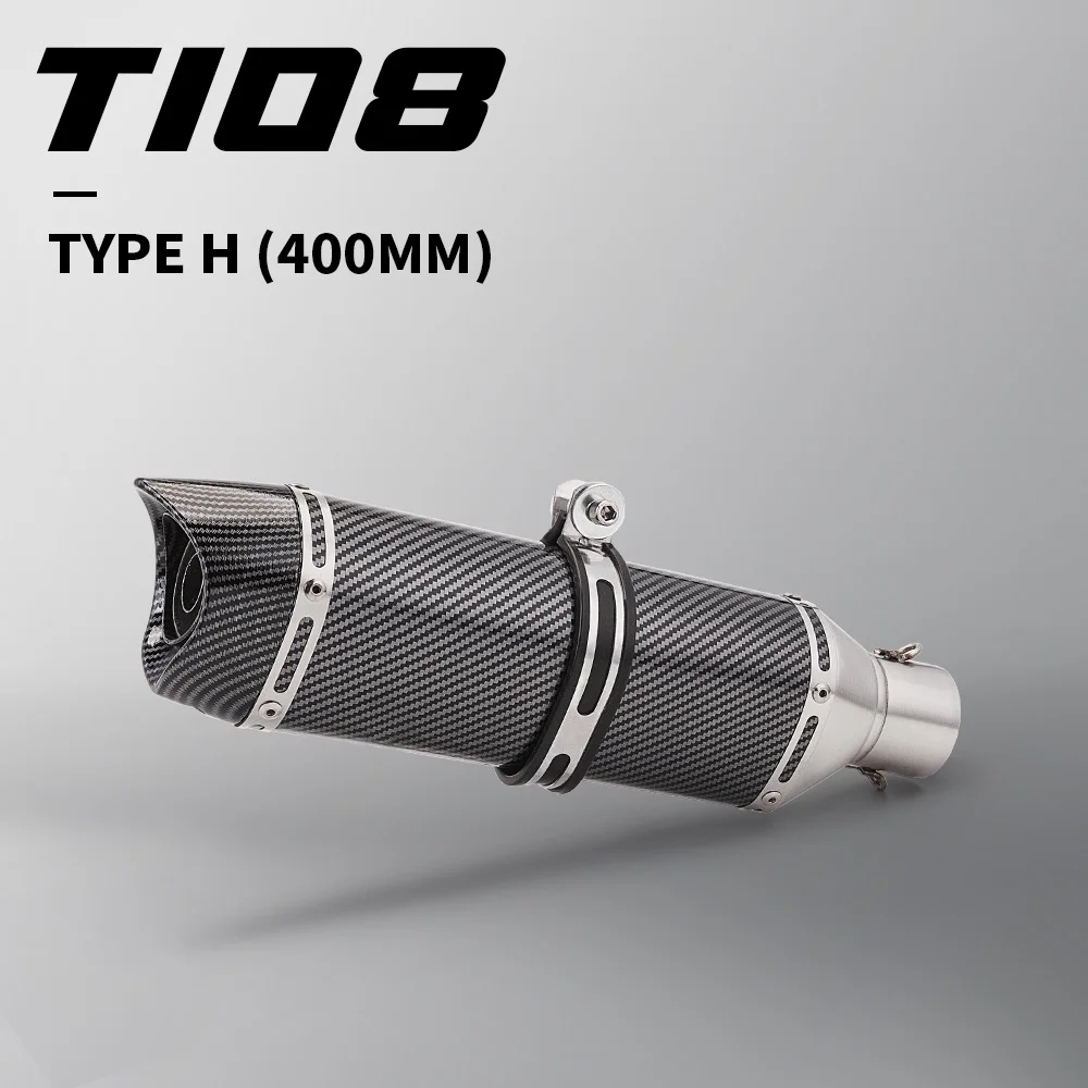 

Motorcycle system exhaust pipe T108 tail section universal exhaust pipe 51mm 400mm 675SR race 921 NINJA500 G310RR GSX250