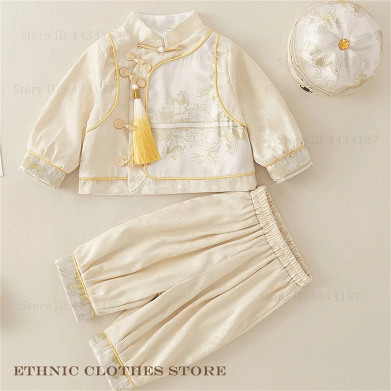 

Spring Autumn Kid Tang Suit Raditional Oriental Clothing Chinese Baby Hundred Days One Year Outfit Costume Photography Clothing