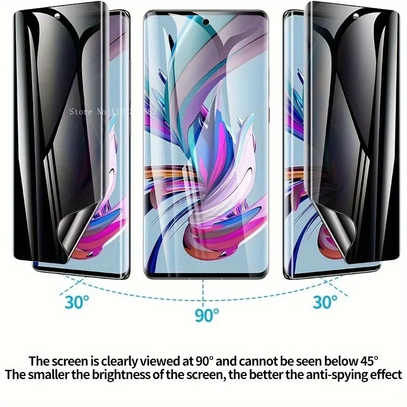 2-Pack Privacy Screen Protector for iPhone 15 14 13 12 11 Pro Max Hydrogel Film Glossy Plastic Anti-Spy Protection Self-Healing view 2