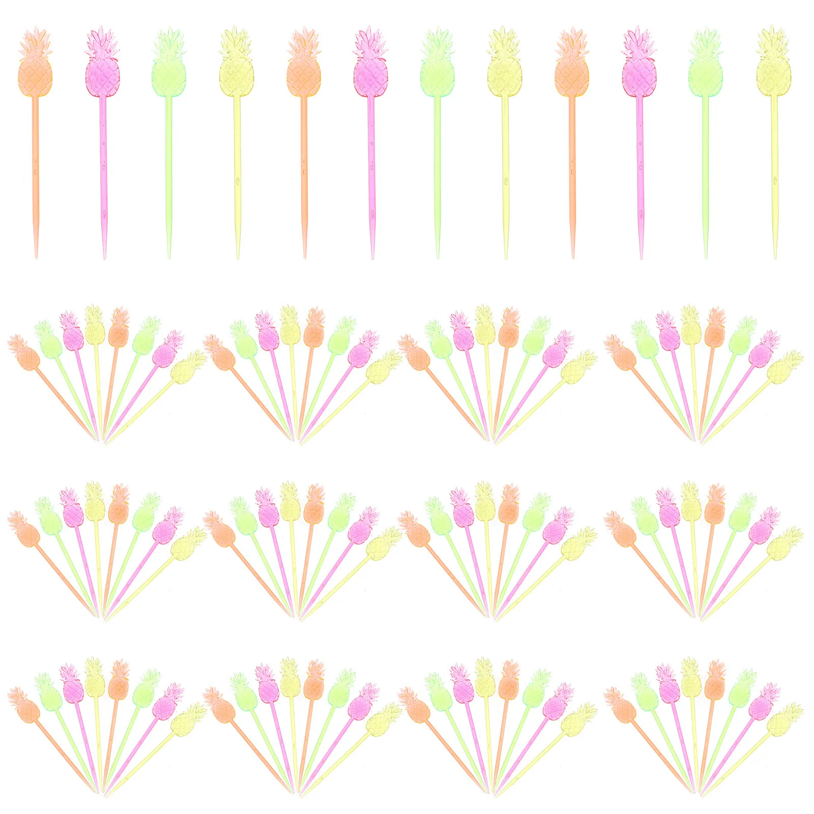 

50Pcs Plastic Fruit Picks Colorful Cocktail Forks Portable Decorative Fruit Sticks for Cocktail Dessert Party Bar Supplies