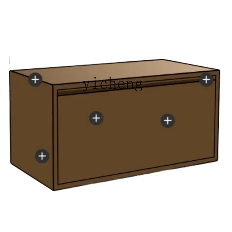 retro solid wood four chest cabinet living room storage black walnut medieval storage building block side cabinet