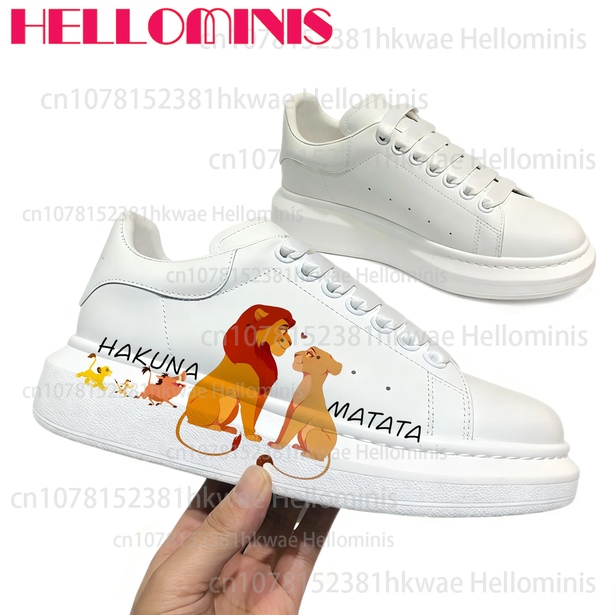 

Lion King Leisure Youth Adult Small White Shoes for Boys Girls Couple Simple Thick Sole Campus Basketball Shoes Gift Unisex