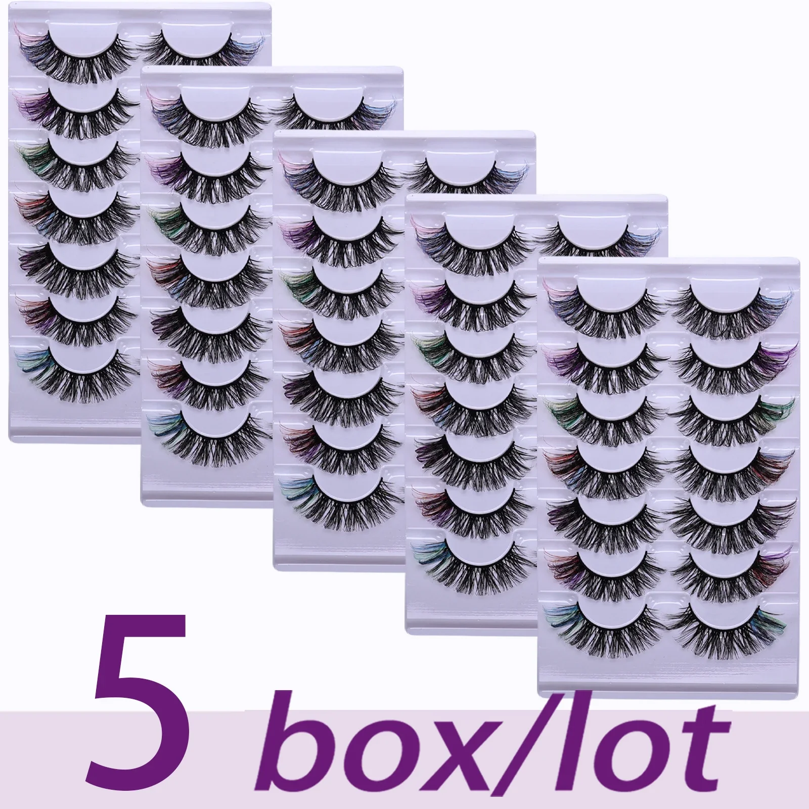 21 زوجًا/35 زوجًا من الرموش الصناعية الصناعية ذات الألوان الزاهية - رموش صناعية طبيعية ورقيقة ونحيفة