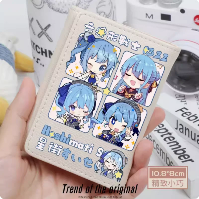 Dompet modis Anime hoshimiti Suisei Hololive dompet PU dompet tempat kartu pengait tas uang hadiah Cosplay B1524