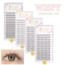 RUJADE Wispy Premade Fans Pointy Base Russia Volume Eyelash Extension 3D 5D 7D 9D Individual Spike Volume Lashes Cluster Makeup