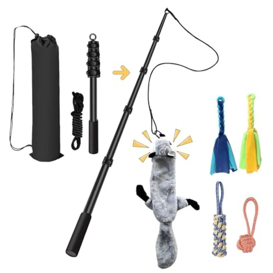 

Игровая палка для собак - интерактивная игрушка для перетягивания каната, пятисекционная, выдвижная, регулируемая по длине, для уличных тренировок и игр.