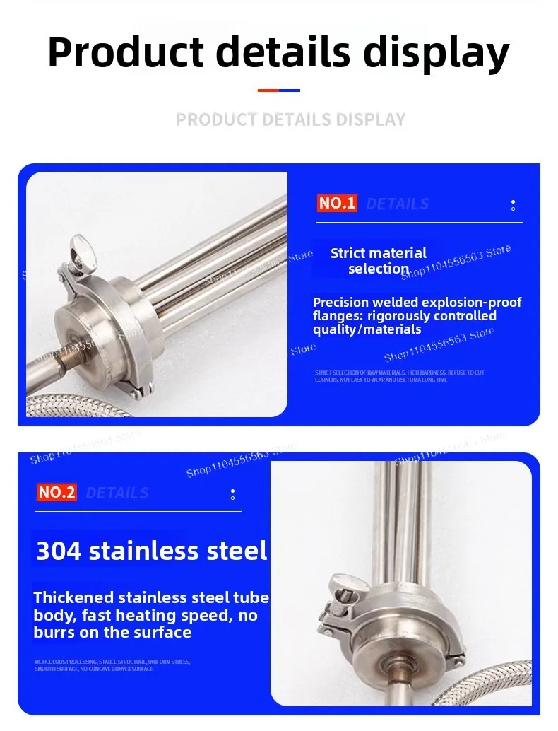 Industrial Explosion-Proof Heating Rod, High Power Immersion Heater for Tank