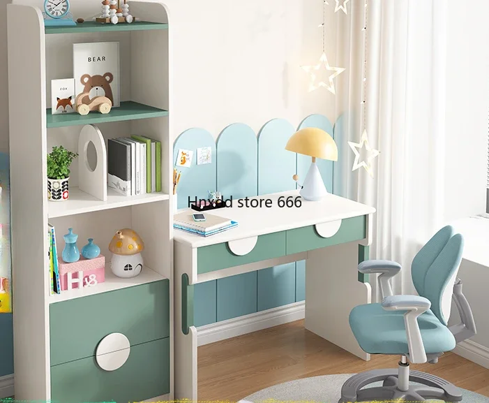Teen desk Modern simple study table Bookcase set Locker study furniture