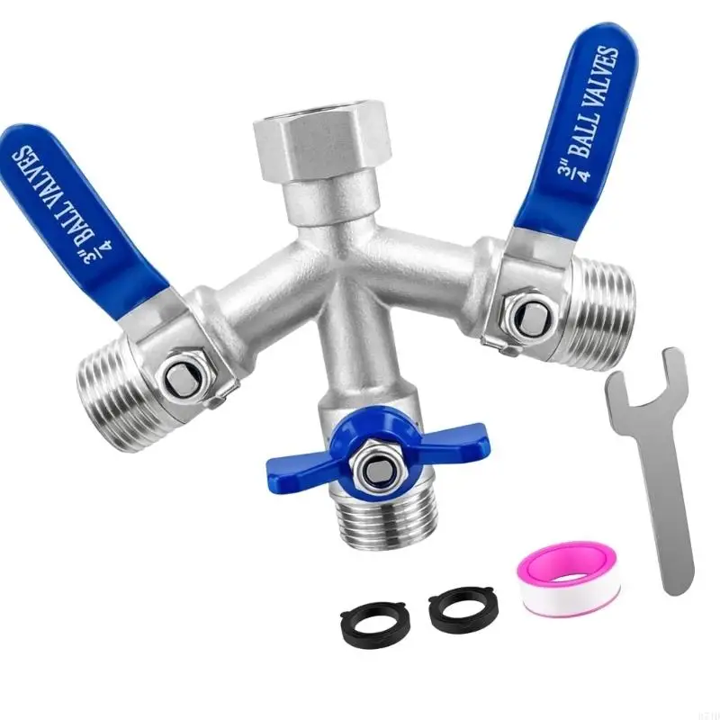 

3-ходовой разветвитель садового шланга, сверхмощные водяные клапаны из нержавеющей стали 304 для наружного полива и орошения