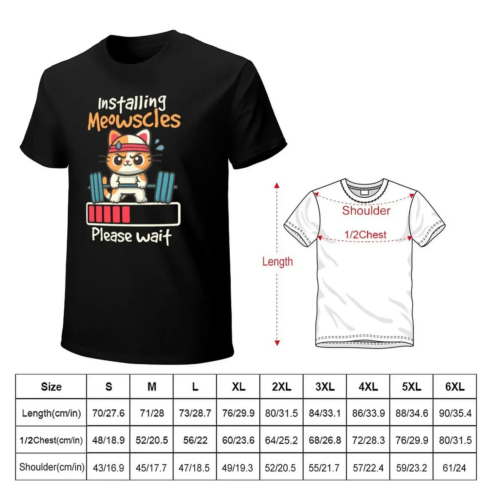 Installing meowscles T-Shirt customs boys animal print oversized mens white t shirts