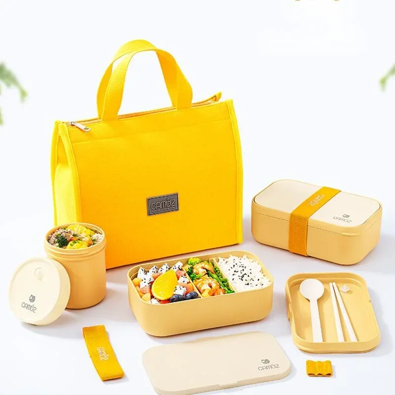 Stylish Bento Box 1000ML Leak-Proof Large Capacity Food Containers Microwave Safe Lunch Boxes for Office and School