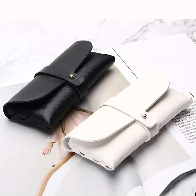 Portátil novo estilo de couro óculos caso saco macio moda na moda óculos de sol única fivela couro pvc DS-05