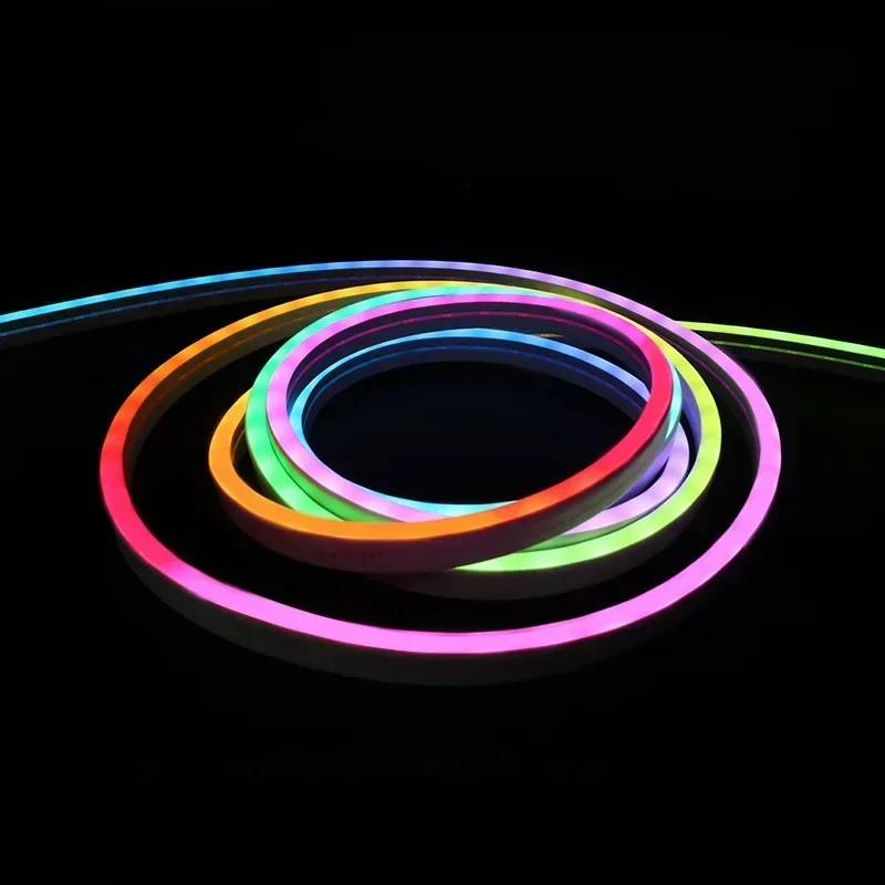 Bluetooth LED Neon LED Strip Lights Neon Rope Light with Music Sync RGBIC Dreamcolor Chasing Strip Tape for Room Gaming Decor