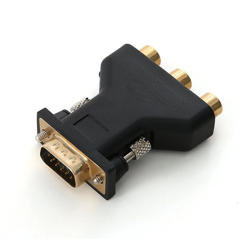 1PCS VGA to RCA Connecter Converter Male VGA to  RCA  Video Female Style Component Video Jack Adapter Plug - view 3